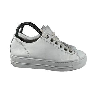 Paul Green Hadley Platform Lace Up Sneakers Super Soft Triple White Women's 5.5